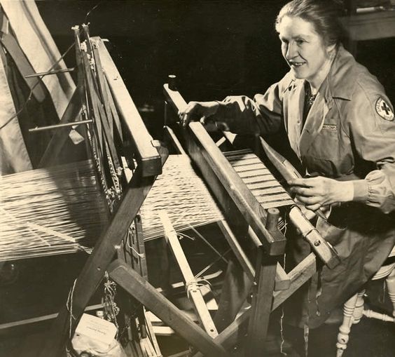 Founder Hilma Berglund at her loom.