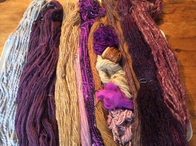 Colorful skeins of yarn